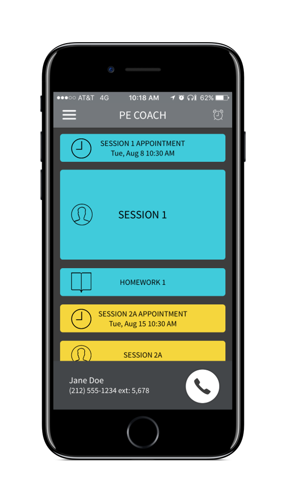 PE Coach Home Screen