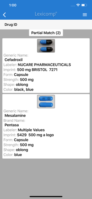 Lexicomp Drug ID Screen