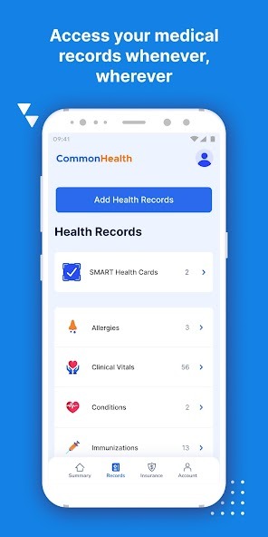 Common Health access your medical records anytime screen