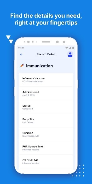 Common Health details screen