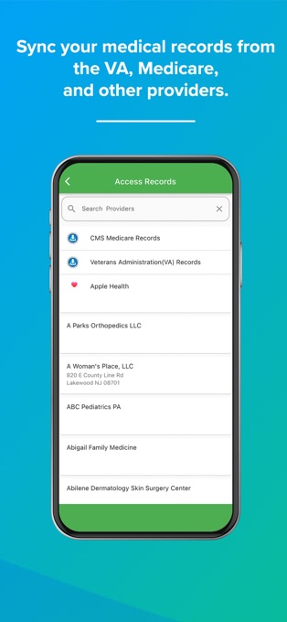 DrOwl sync your medical records from the VA and other providers Screen