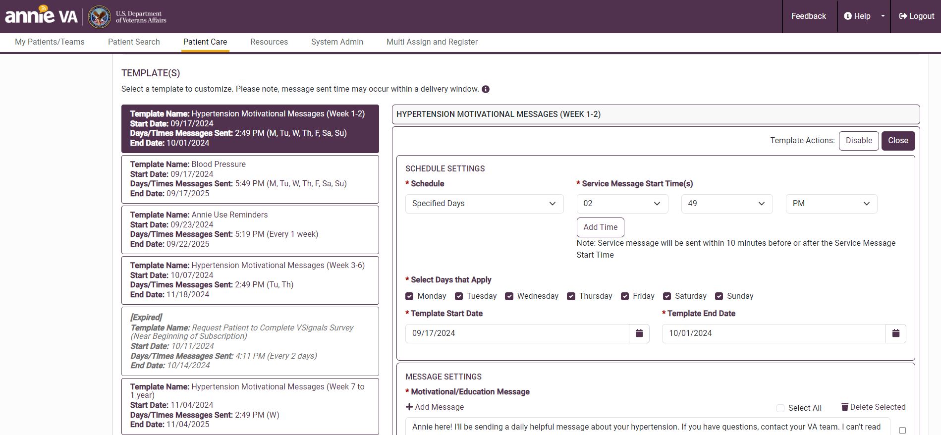 View and edit health subscriptions 