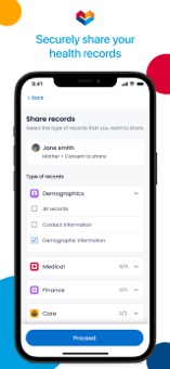 Mpowered Health securely share health records screen