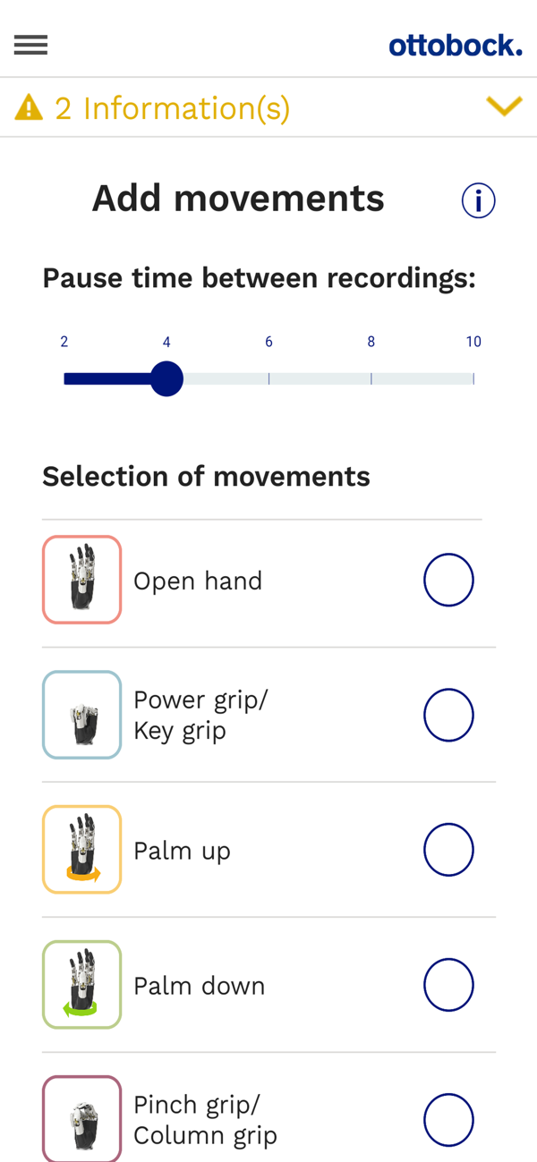 Myo Plus Add Movements Screenshot