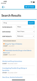 Pharmacists Letter Search Screen
