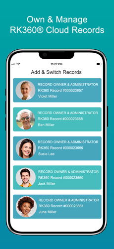 RK360 own and manage cloud records screen 