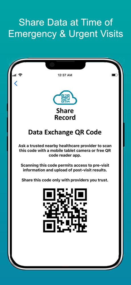 RK360 share data at time of visit screen 