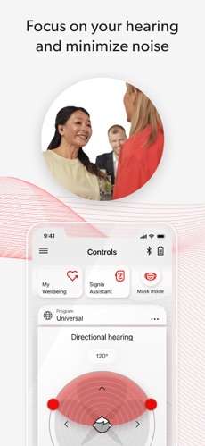 Signia App Focus on Hearing Minimize Noise Screen