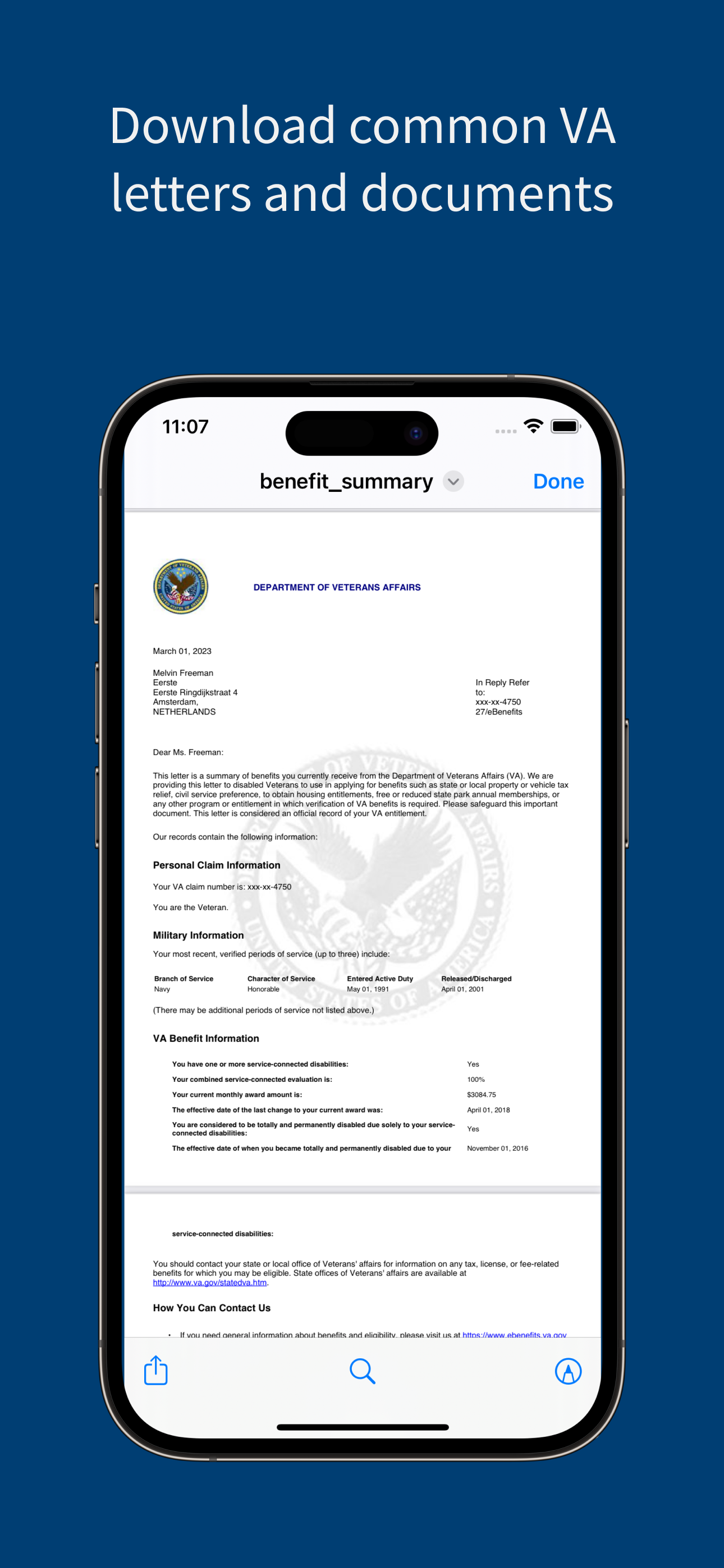 Download common VA letters and documents