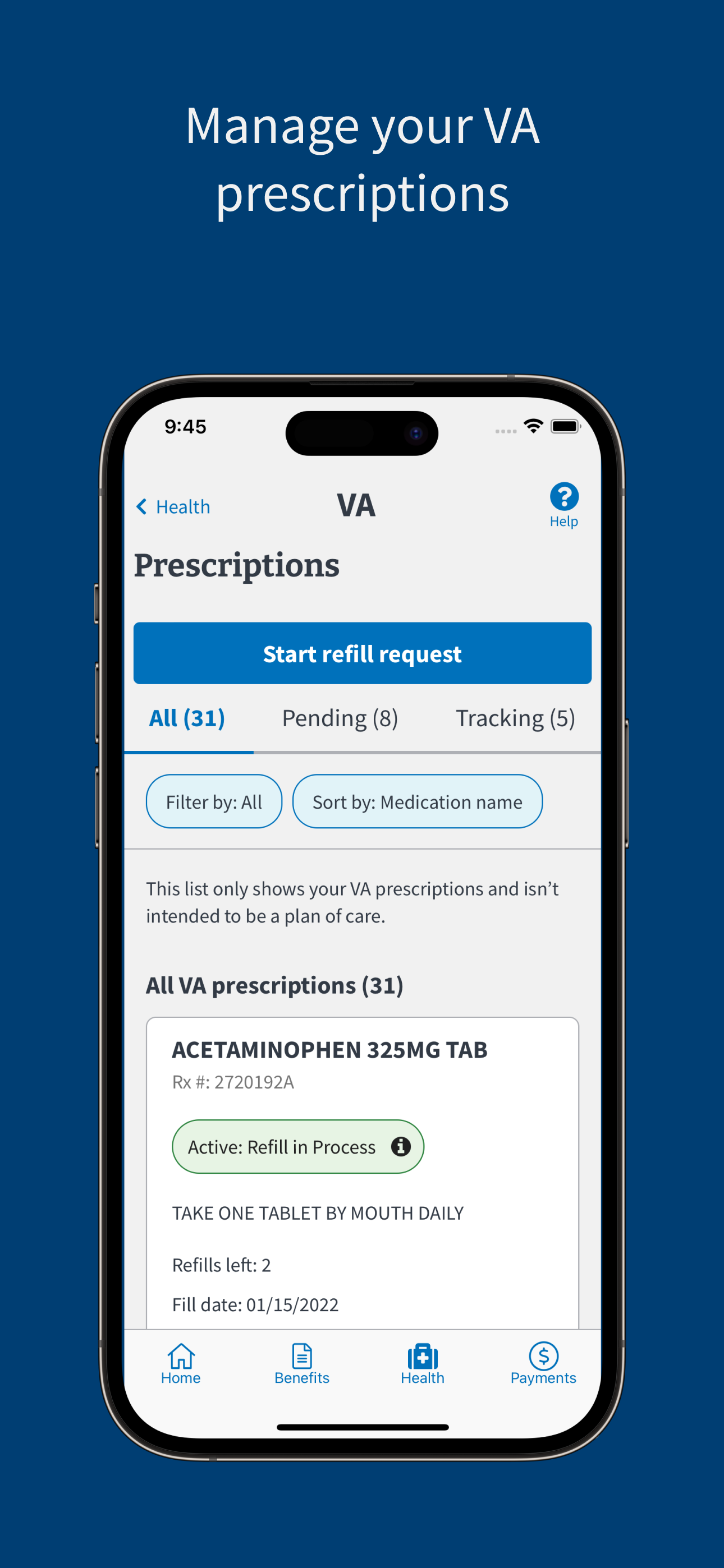 Manage your VA prescriptions