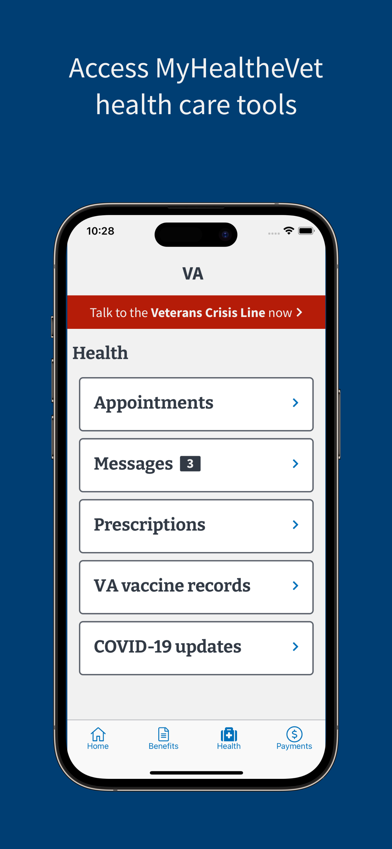 Access MyHealtheVet health care tools