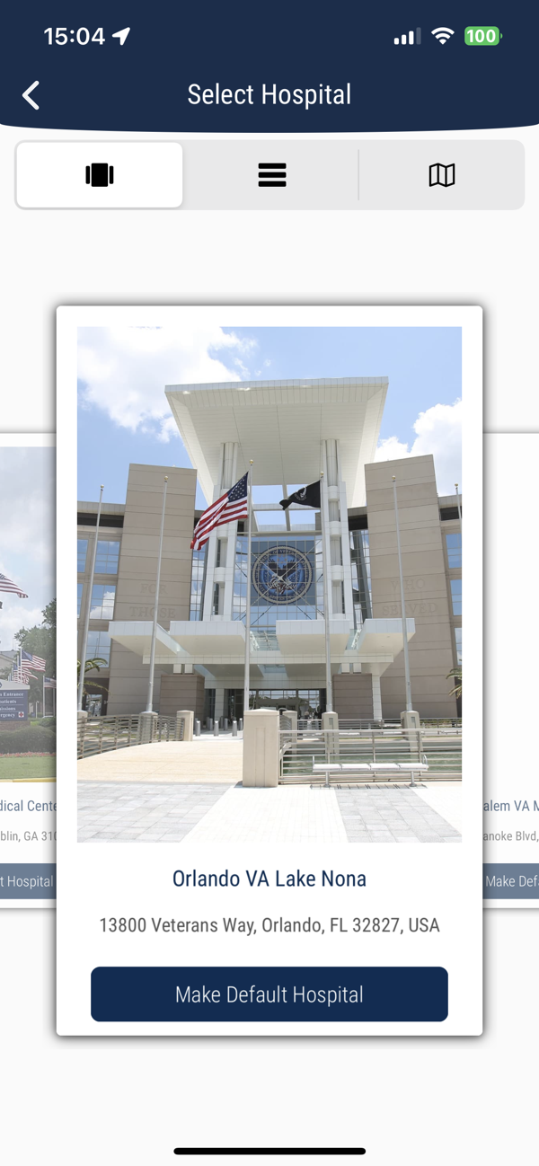 VA Wayfinding Select Hospital Screen