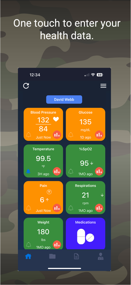 Vet mHealth Home screen