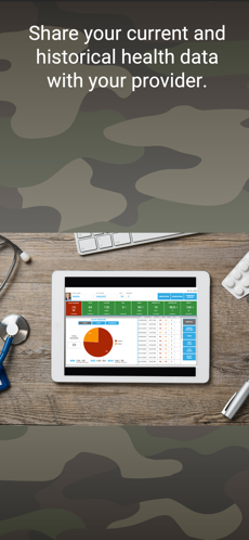 Vet mHealth share your current and historical health data with your provider screen