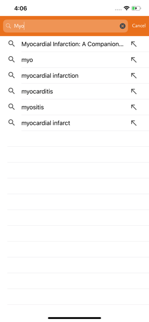 ClinicalKey Search with Auto Suggest Screen
