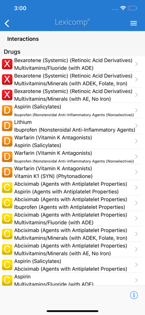 Lexicomp Drug Interactions Screen