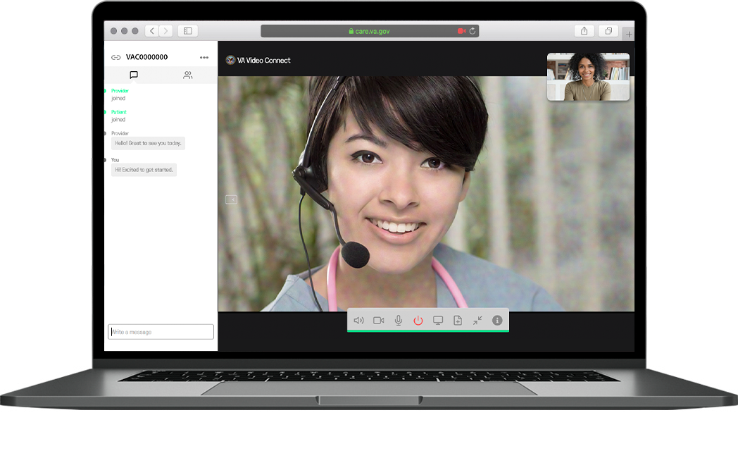 Screenshot of VA Video Connect on an laptop