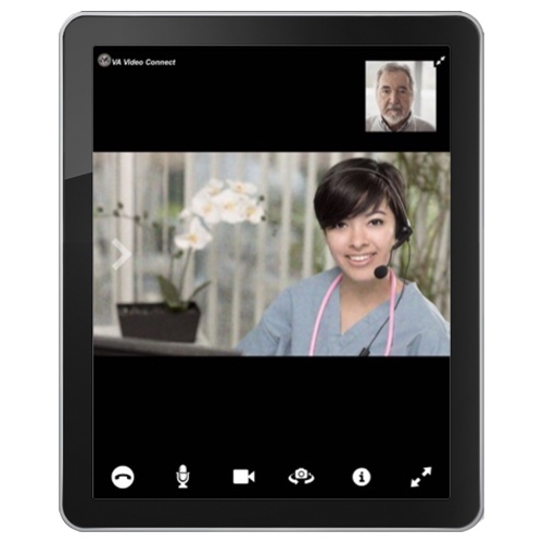 Screenshot of VA Video Connect on an iPad